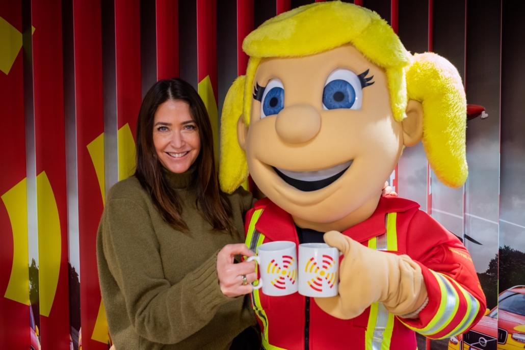 Mascot outfit with Lisa Snowdon