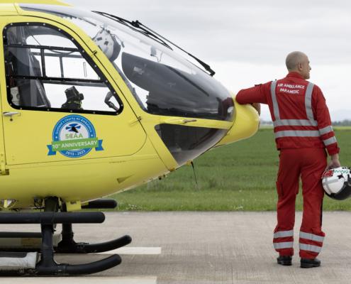 Scotland's Charity Air Ambulance (SCAA) marks it's 10th anniversary today, Pictured Lead Paramedic