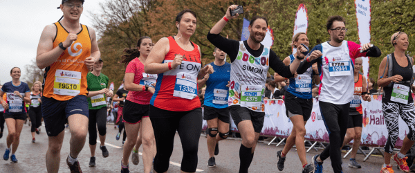 People running a half marathon