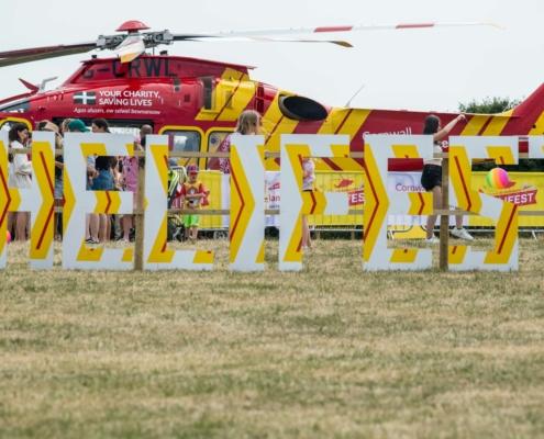 Helifest 3D Text and the Cornwall Helicopter